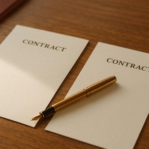Commercial contracts on a desk